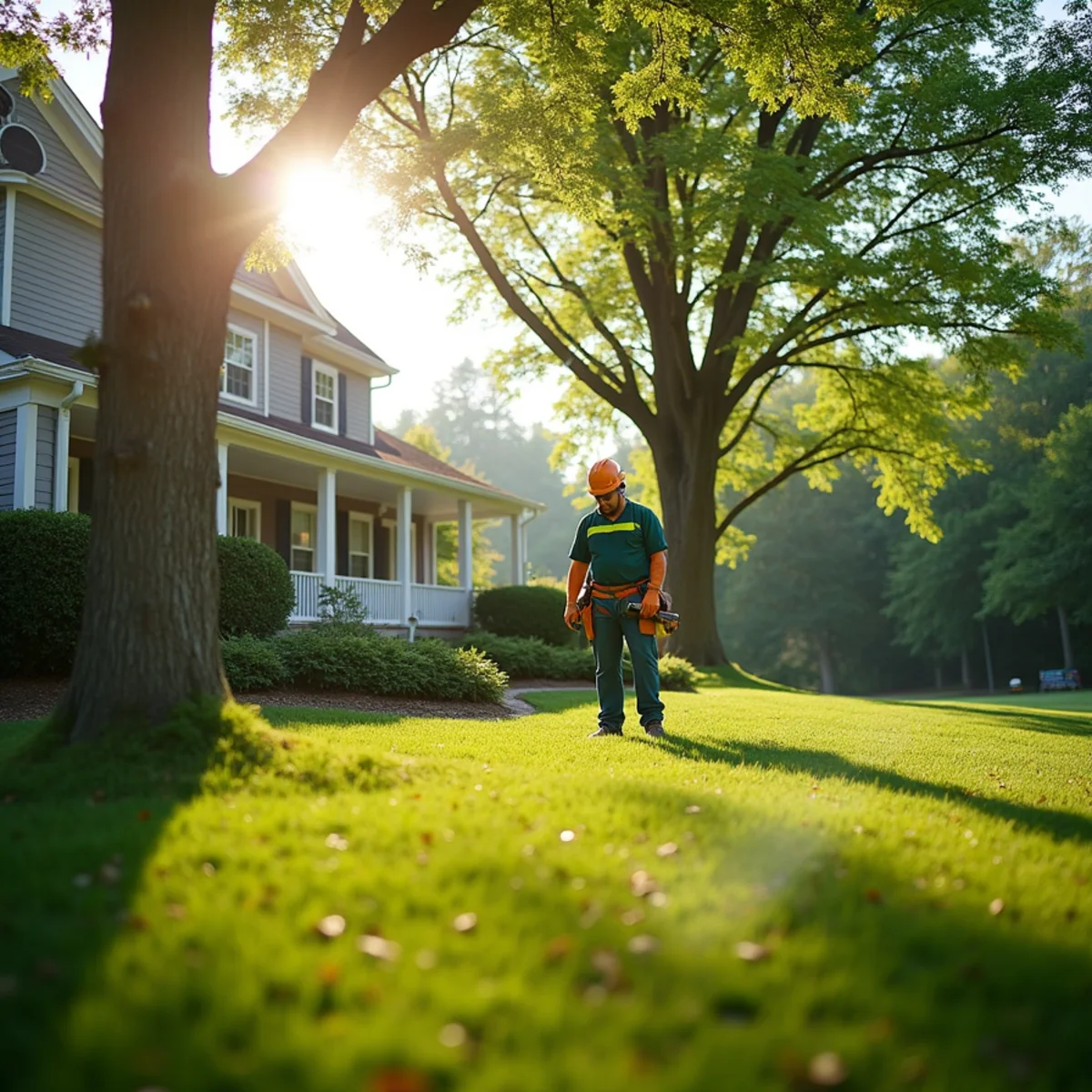 Pristine property condition and healthy trees following Leaning Tree After Heavy Rain: When Is It an Emergency?