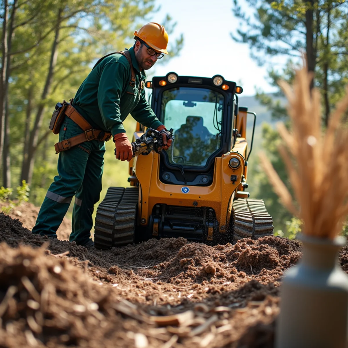 Professional commercial equipment in action for Leaning & Hung-Up Tree Removal