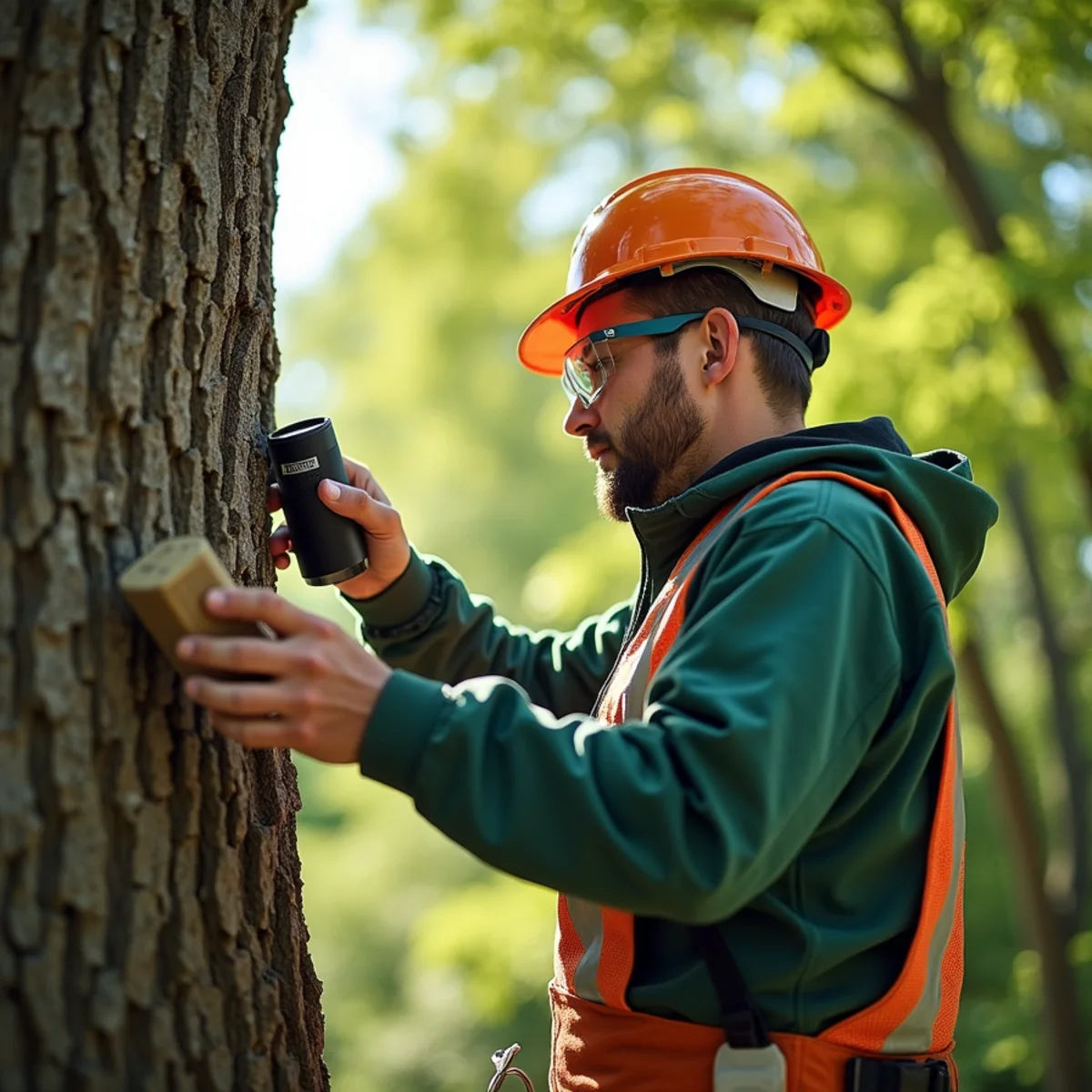 Arborist conducting structural diagnostic assessment for Emergency Tree Service in Morganton