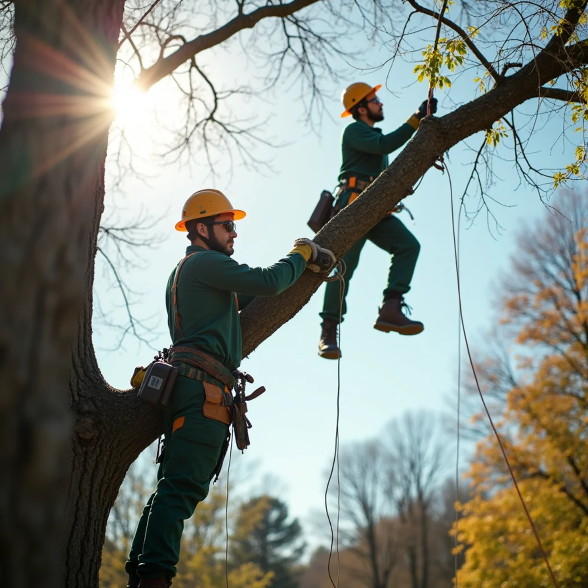 Precision technical rope rigging and lowering for Brush Clearing