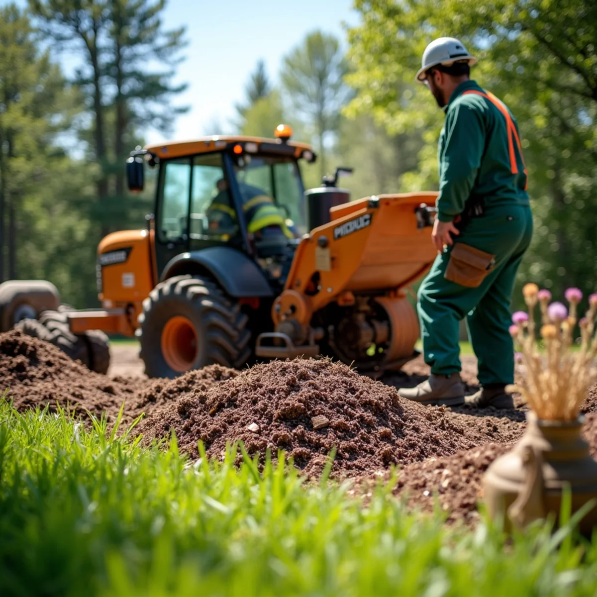 Commercial stump grinding and yard restoration in Black Mountain, NC
