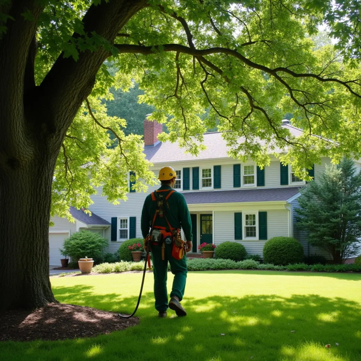 Mature shade tree canopy on residential property in Blowing Rock, NC