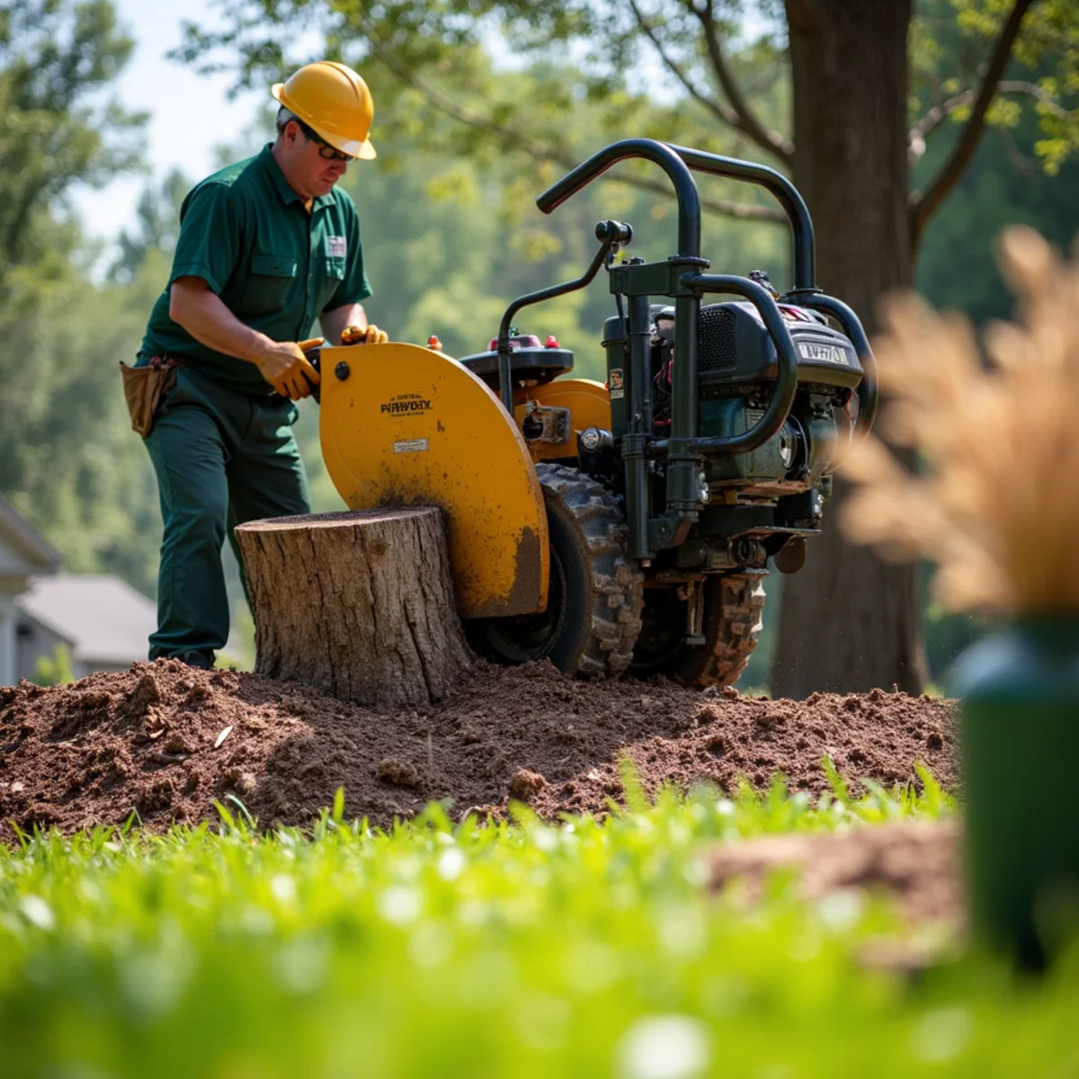 Commercial stump grinding and yard restoration in Burke County, NC