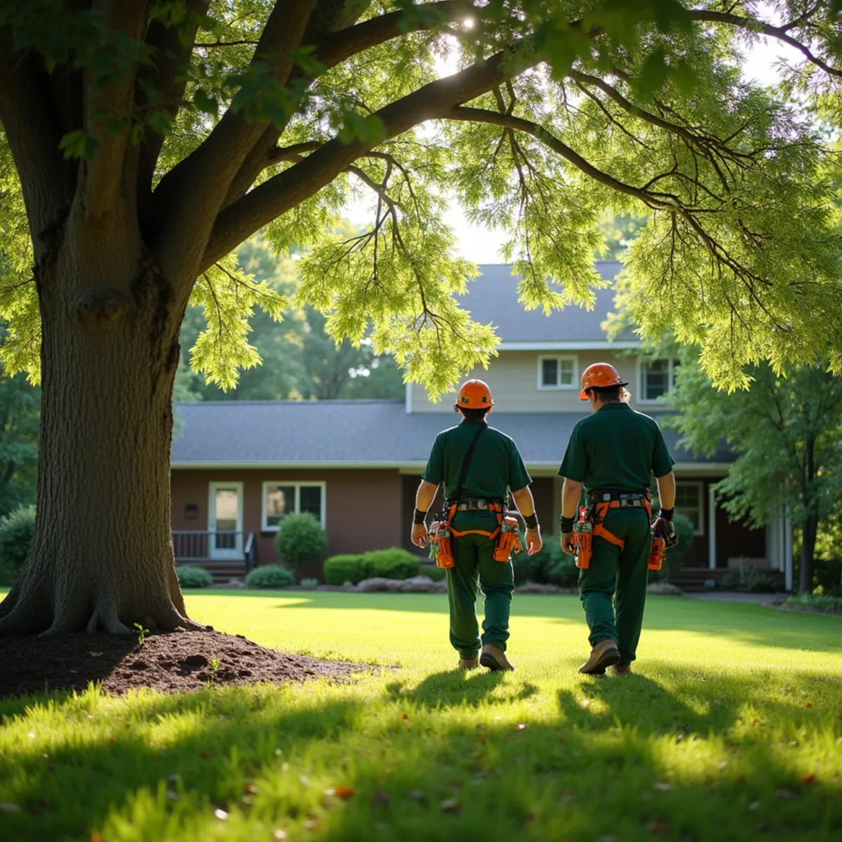 Mature shade tree canopy on residential property in Denver, NC