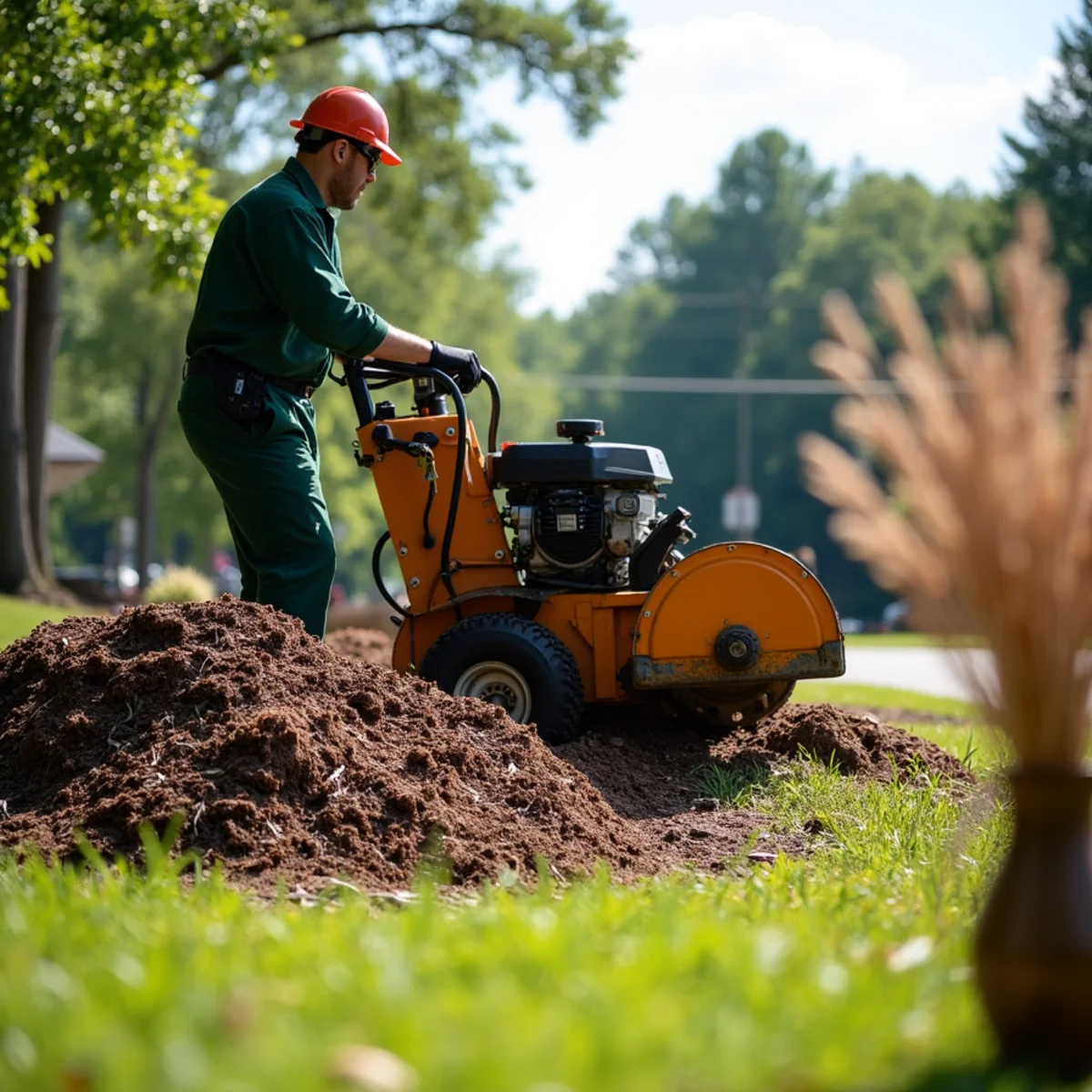 Commercial stump grinding and yard restoration in Forest City, NC