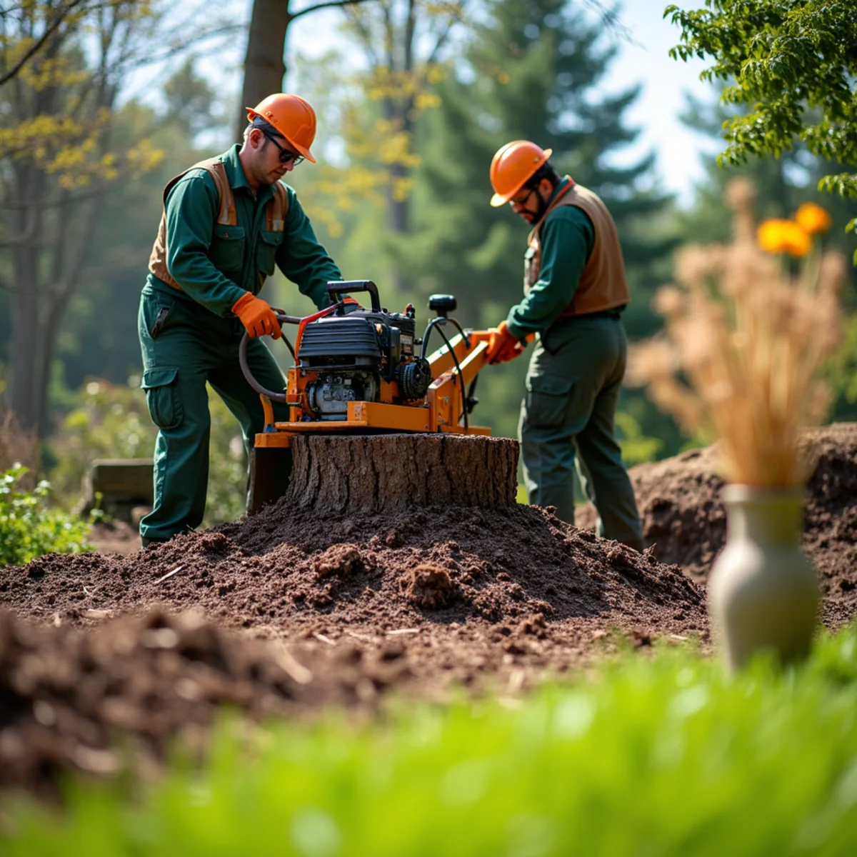 Commercial stump grinding and yard restoration in Nebo, NC