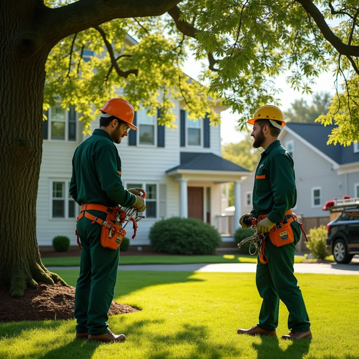 Mature shade tree canopy on residential property in Salem, NC