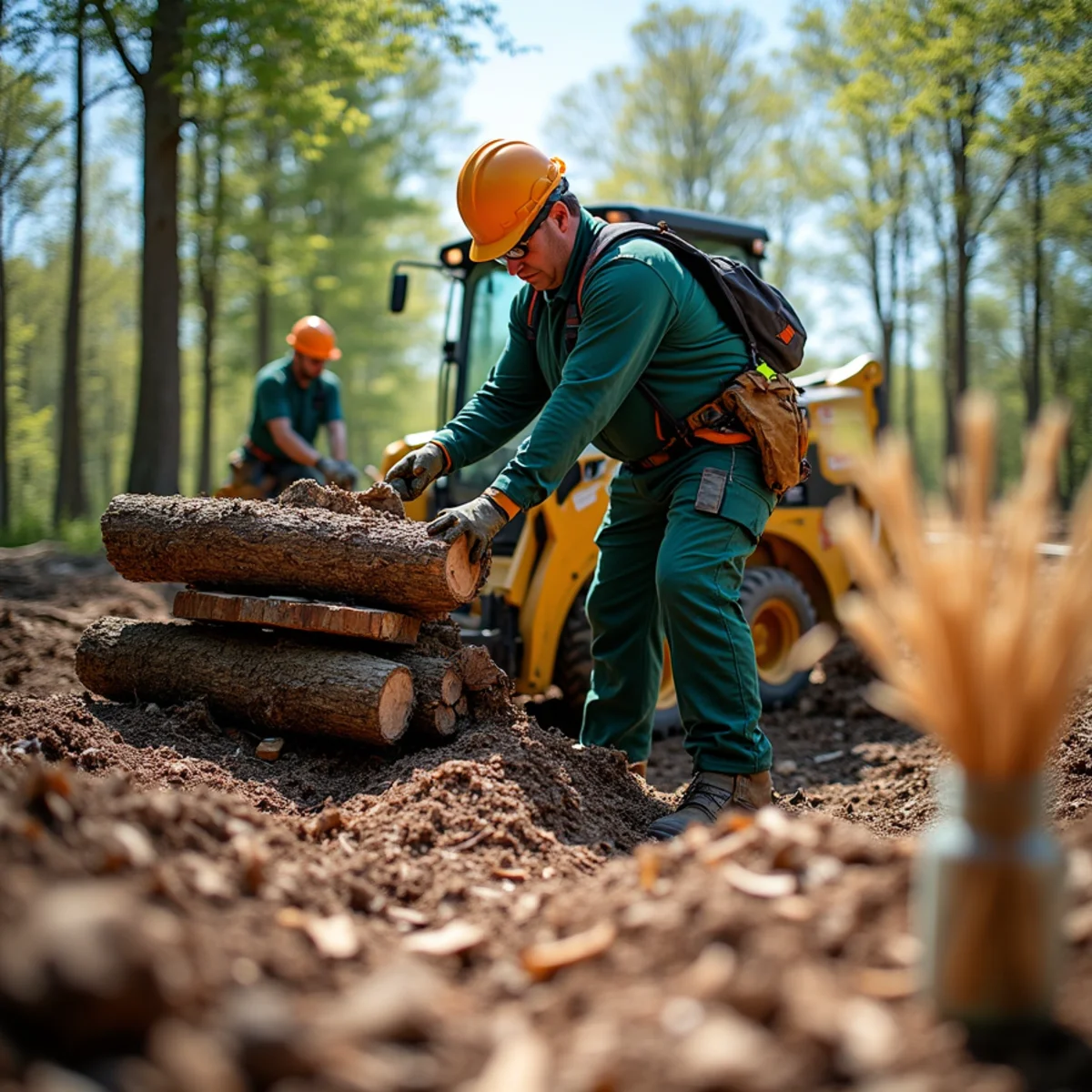 Professional commercial equipment in action for Stump Grinding