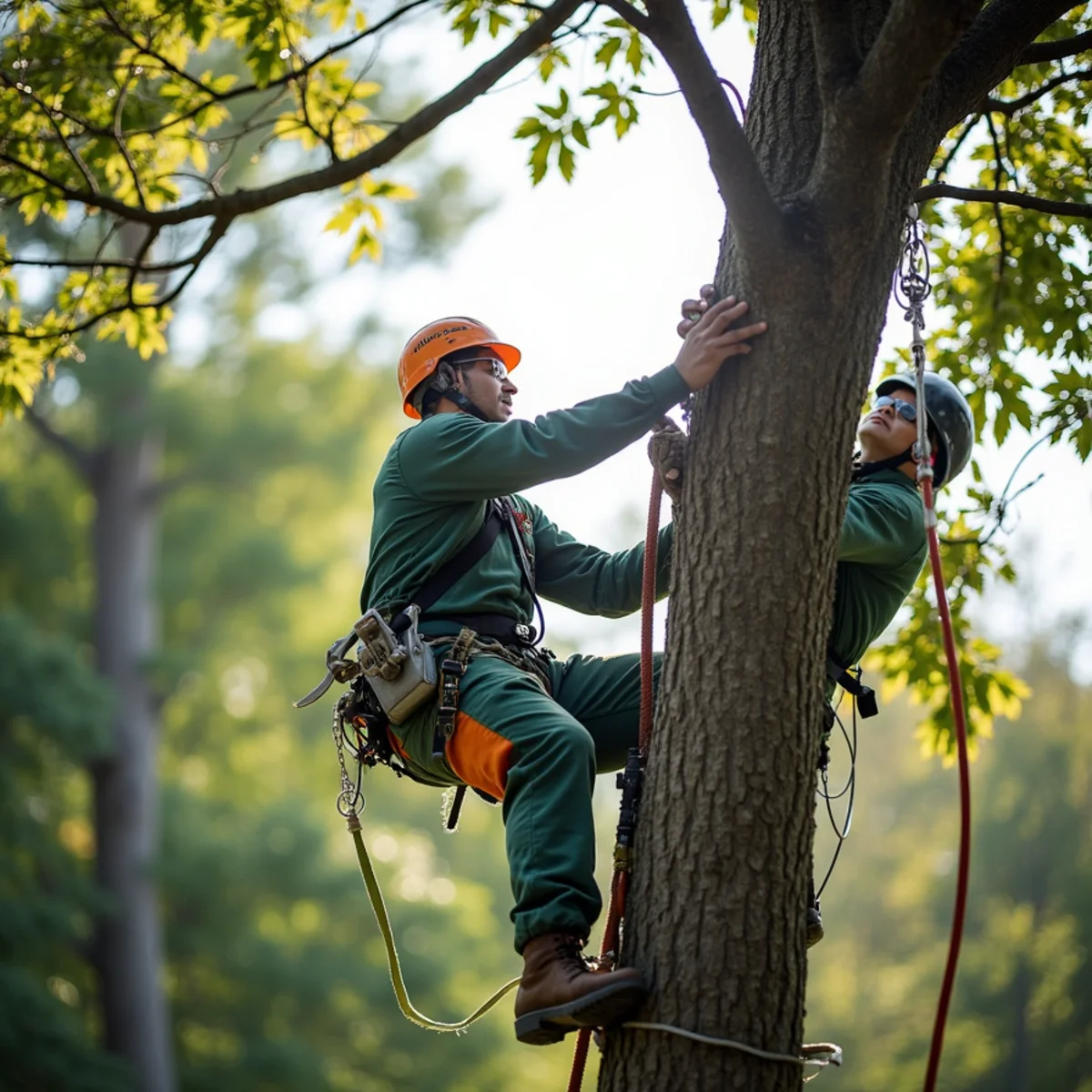 Precision technical rope rigging and lowering for Hemlock Woolly Adelgid Treatment