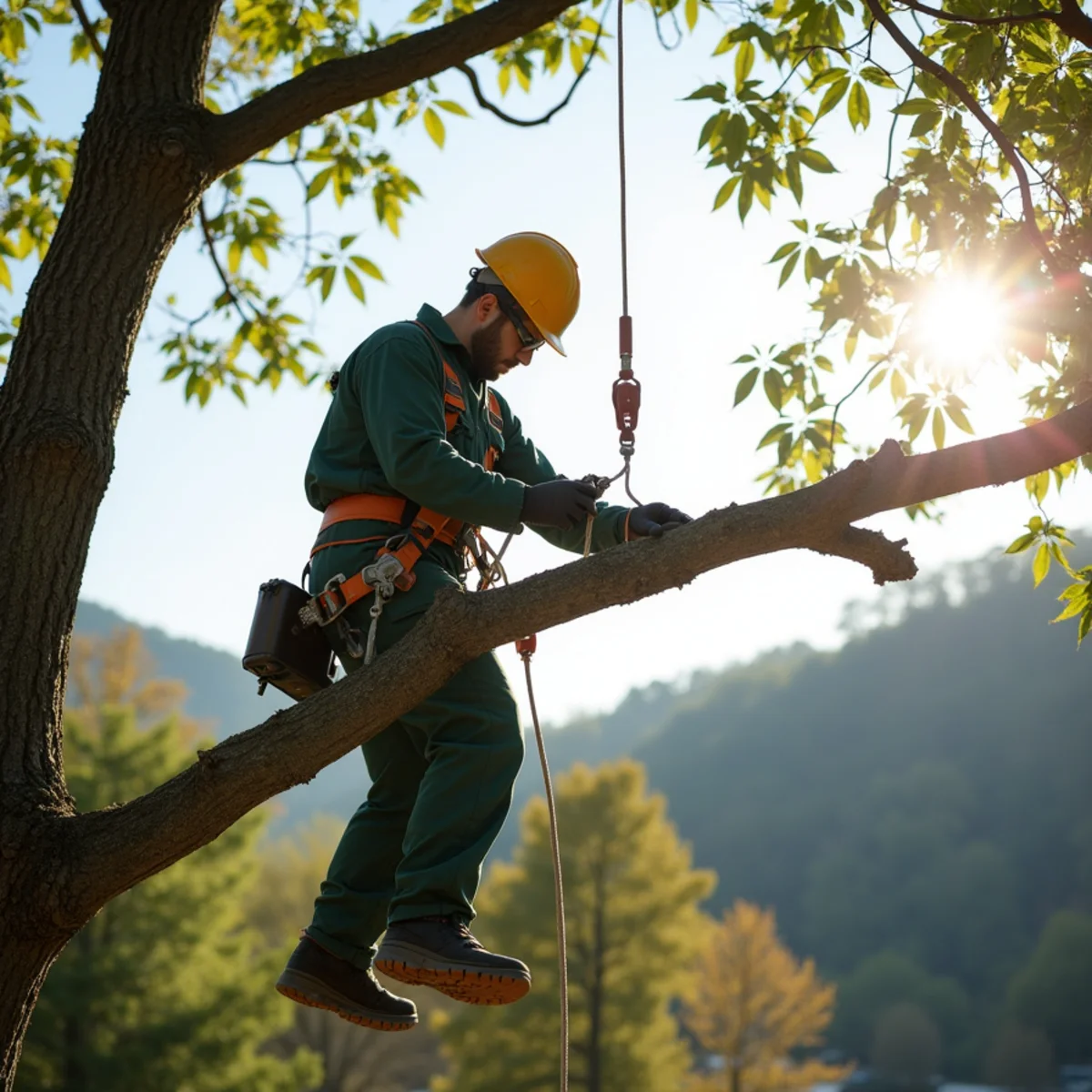 Precision technical rope rigging and lowering for Tree Health Care