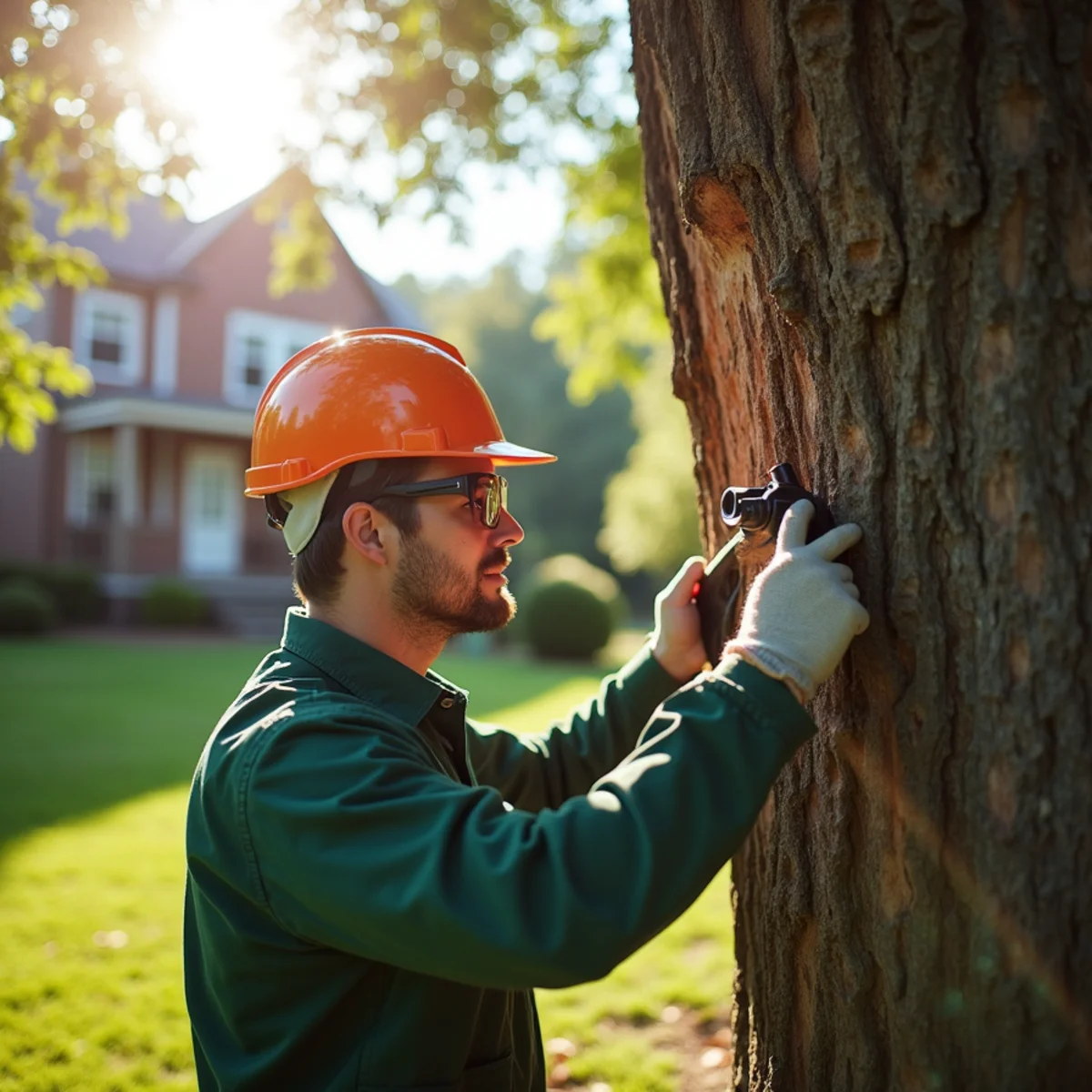 Arborist conducting structural diagnostic assessment for Tree Transplanting in Morganton