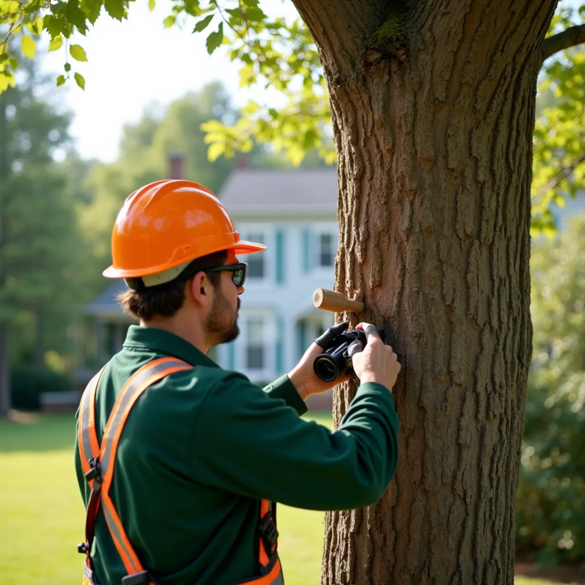 Arborist conducting structural diagnostic assessment for Tree Debris Removal in Morganton