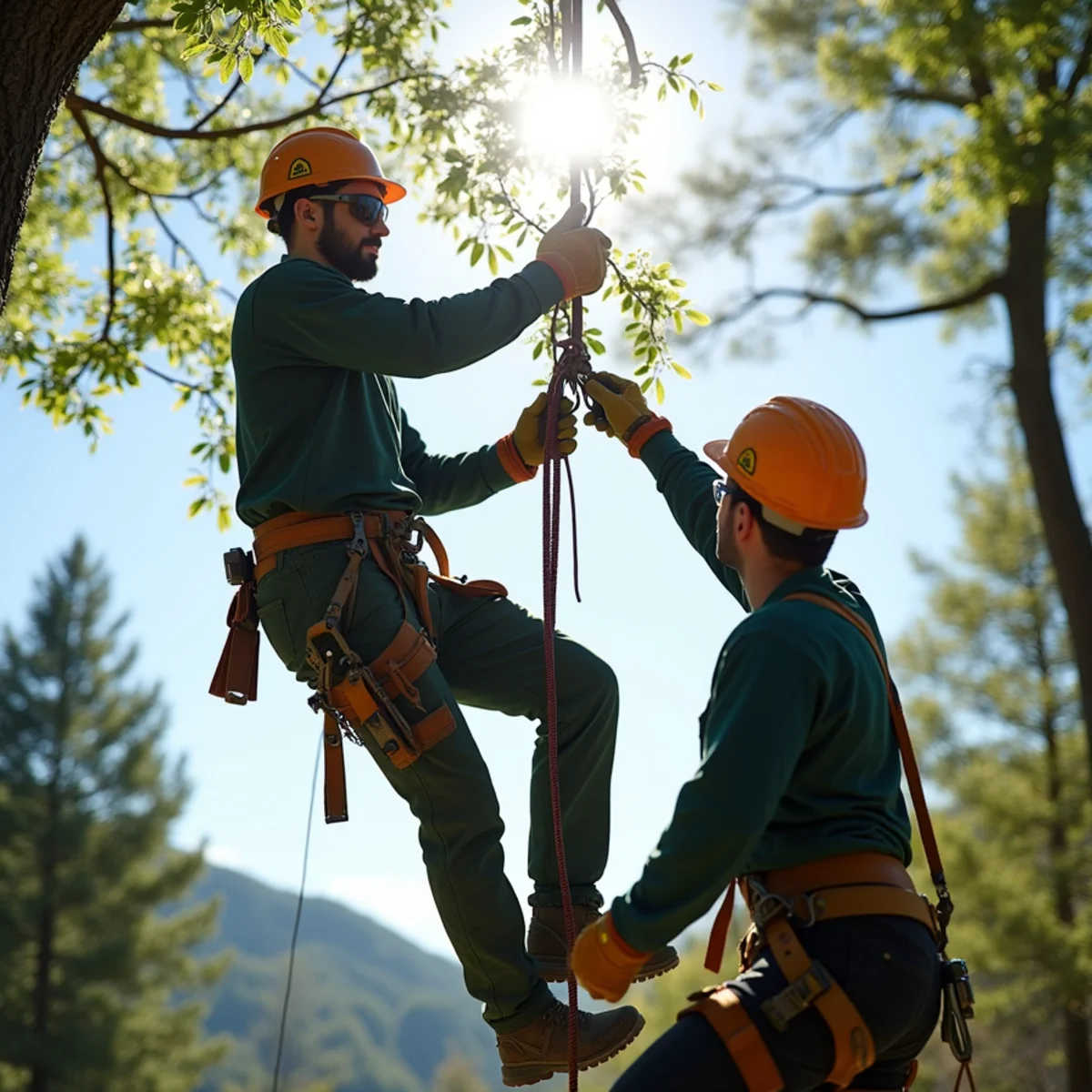 Precision technical rope rigging and lowering for Tree Debris Removal