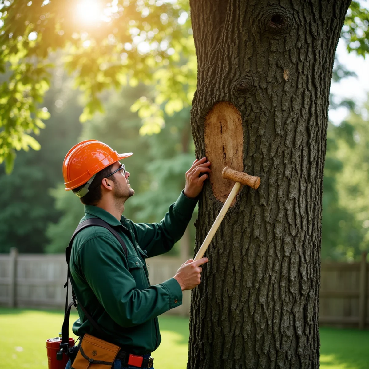 Arborist conducting structural diagnostic assessment for Tree Removal in Morganton
