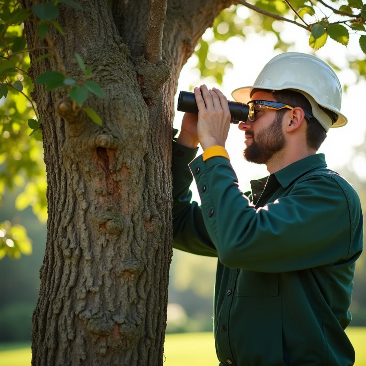 Arborist conducting structural diagnostic assessment for Tree Trimming in Morganton